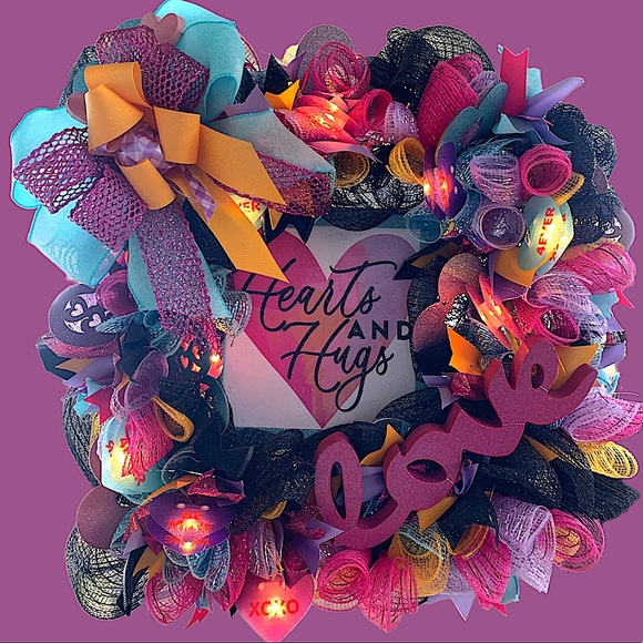 Glitter sparkly square light up wreath - Picture 2 of 9